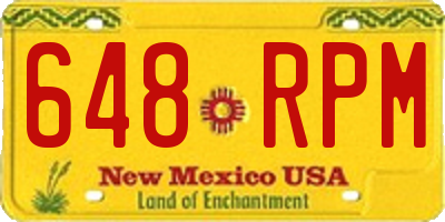 NM license plate 648RPM