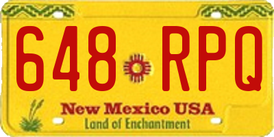 NM license plate 648RPQ