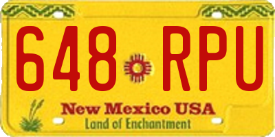 NM license plate 648RPU