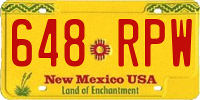 NM license plate 648RPW