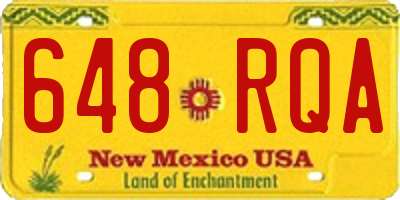 NM license plate 648RQA