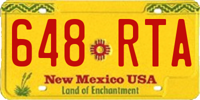 NM license plate 648RTA