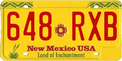 NM license plate 648RXB