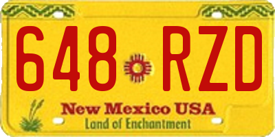 NM license plate 648RZD