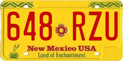 NM license plate 648RZU
