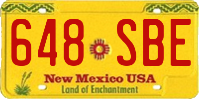 NM license plate 648SBE
