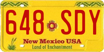 NM license plate 648SDY