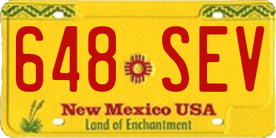 NM license plate 648SEV