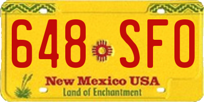 NM license plate 648SFO