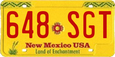 NM license plate 648SGT