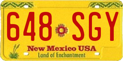 NM license plate 648SGY