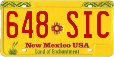 NM license plate 648SIC
