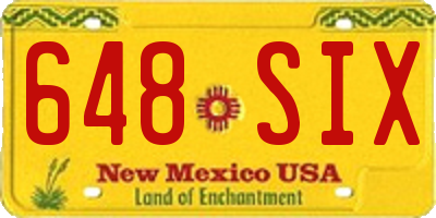 NM license plate 648SIX