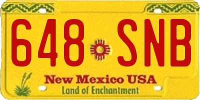 NM license plate 648SNB