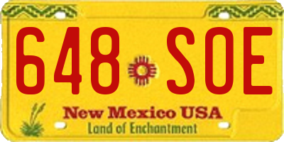 NM license plate 648SOE