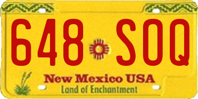 NM license plate 648SOQ