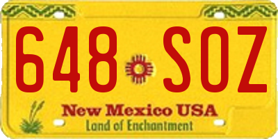 NM license plate 648SOZ