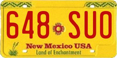 NM license plate 648SUO