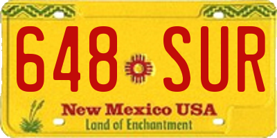 NM license plate 648SUR
