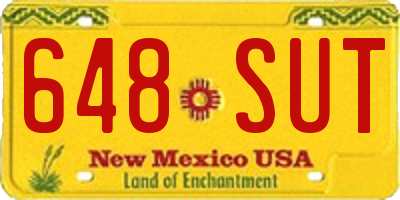 NM license plate 648SUT
