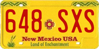 NM license plate 648SXS