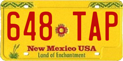 NM license plate 648TAP