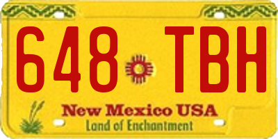 NM license plate 648TBH