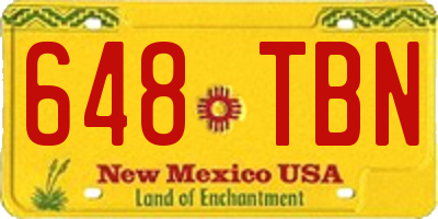NM license plate 648TBN