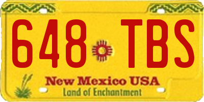 NM license plate 648TBS