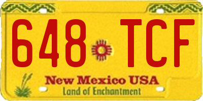 NM license plate 648TCF