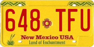 NM license plate 648TFU