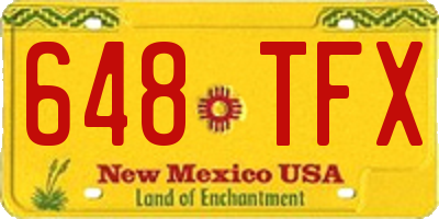 NM license plate 648TFX