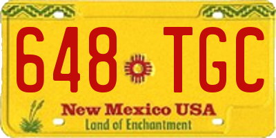 NM license plate 648TGC