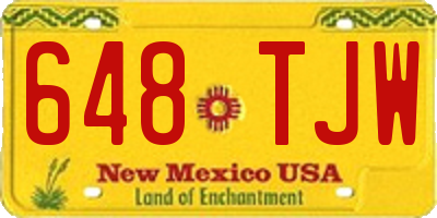 NM license plate 648TJW