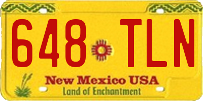 NM license plate 648TLN