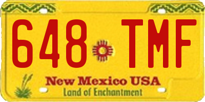 NM license plate 648TMF