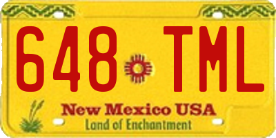 NM license plate 648TML