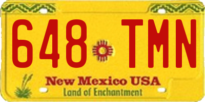 NM license plate 648TMN