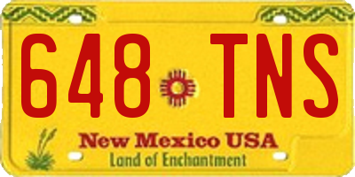 NM license plate 648TNS
