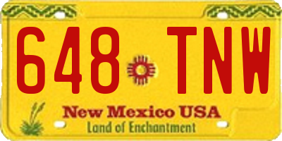 NM license plate 648TNW
