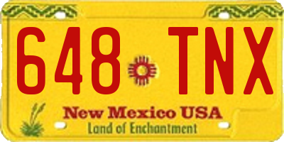 NM license plate 648TNX