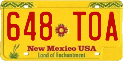 NM license plate 648TOA