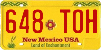 NM license plate 648TOH