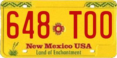 NM license plate 648TOO