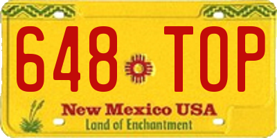 NM license plate 648TOP