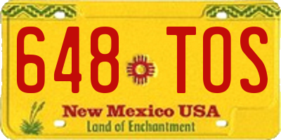 NM license plate 648TOS