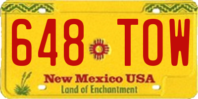 NM license plate 648TOW