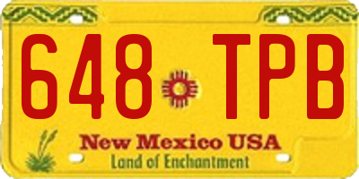 NM license plate 648TPB