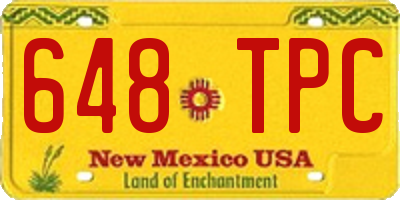NM license plate 648TPC