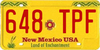 NM license plate 648TPF
